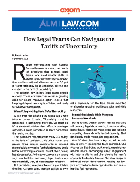 Axiom - Law.com - Tariffs of Uncertainty Article