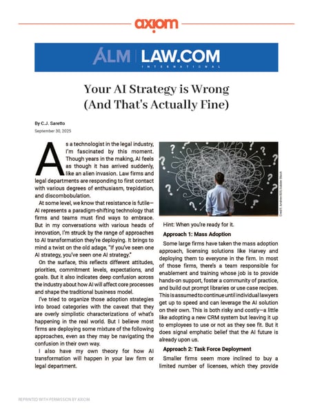 Your AI Strategy is Wrong - But That's Fine