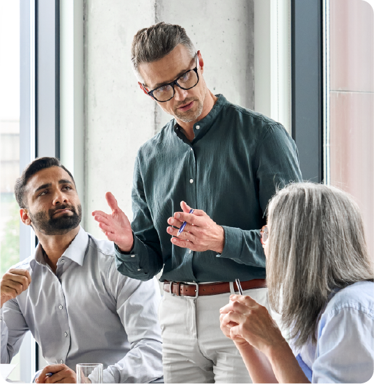 IP Lawyer Advising Clients