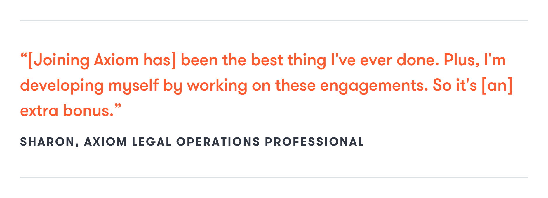 Sharon, Legal Operations Professional, Quote