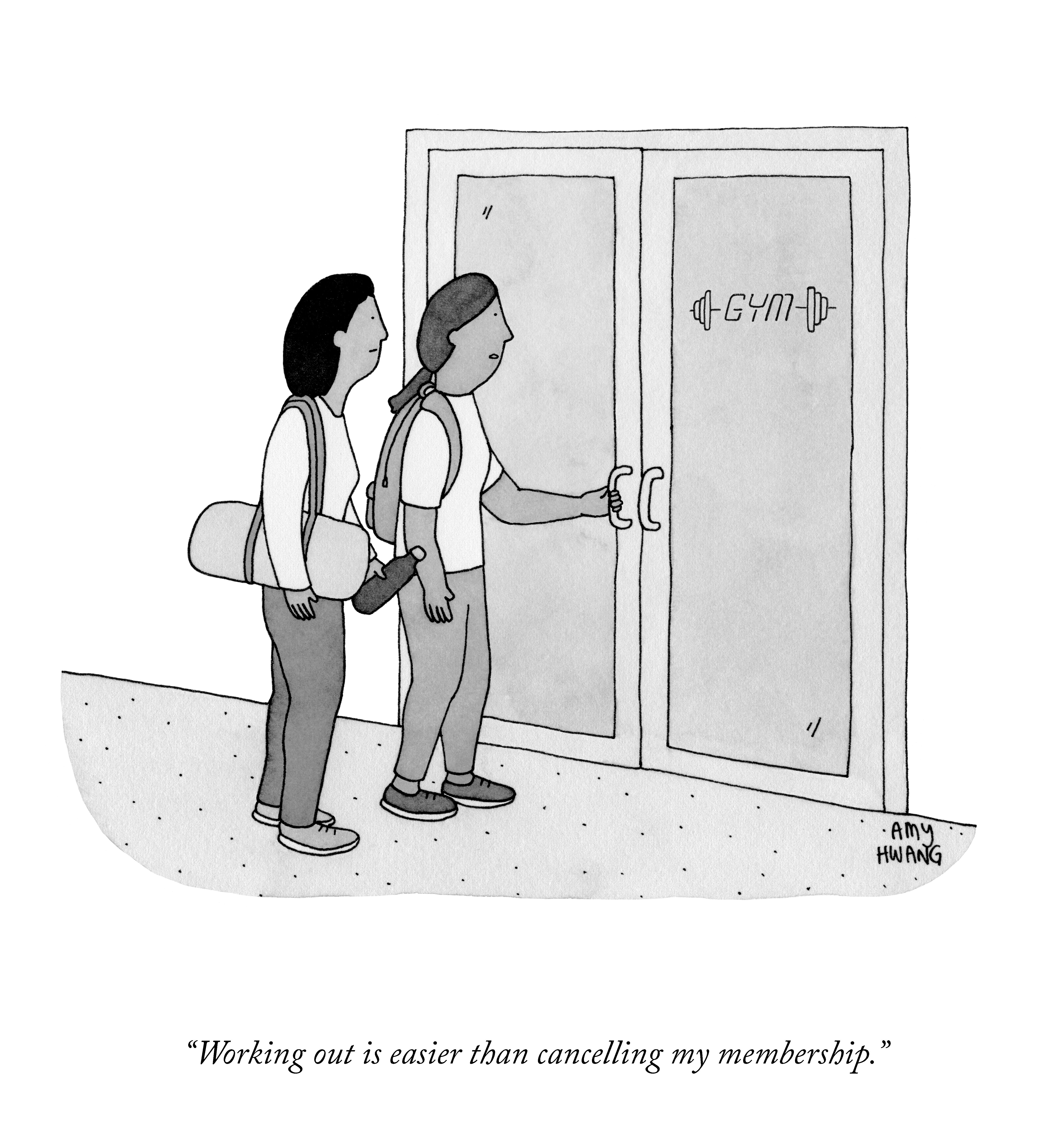 "Working out is easier than cancelling my membership" Comic