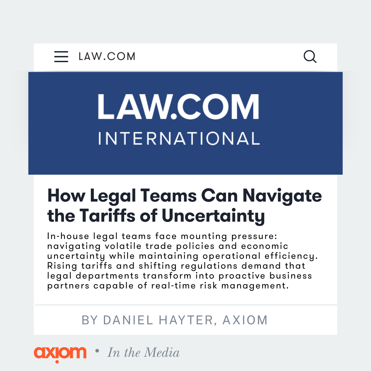 Tariffs of Uncertainty Article